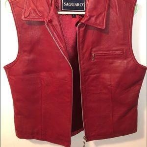 Genuine Red Leather Vest